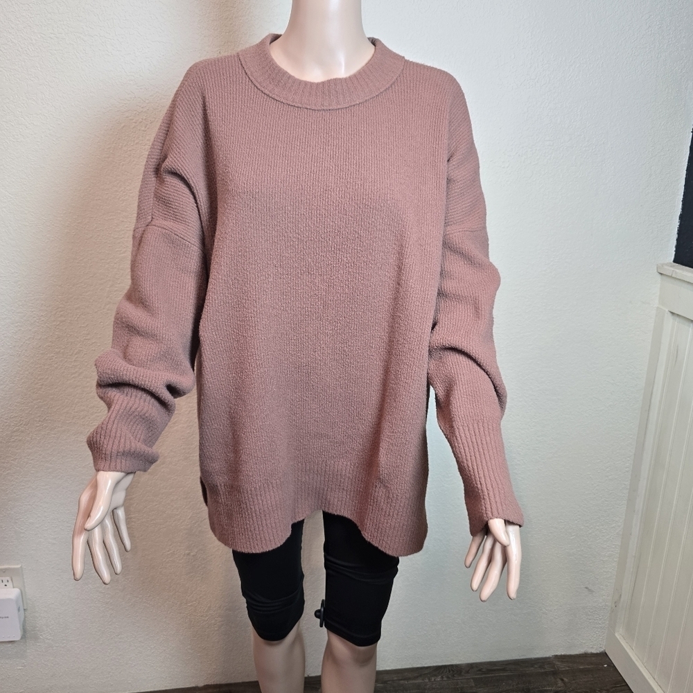 Abercrombie & Fitch Sweater Womens Med Brown Fuzzy Knit Pullover Cozy Soft Blend